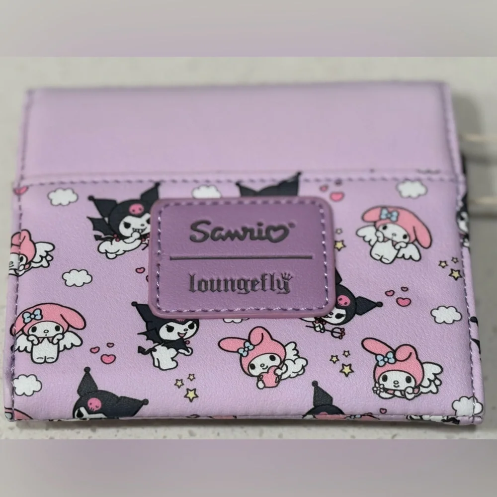 NWT Loungefly Kuromi & My Melody Angel & Devil Mini Flap Wallet